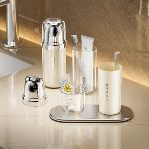 Travel Wash Cup Portable Rinsing Cup Toothpaste Storage Cup For Toiletries Set Standing Type Round Shape - Product Image 4