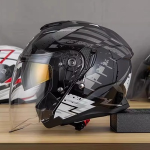 Nouveau <span class=keywords><strong>casque</strong></span> de <span class=keywords><strong>moto</strong></span> 3/4 certifié DOT pour hommes et femmes, course, doublure en mousse ABS, double fermeture rapide, toutes saisons, grande taille, face ouverte - Product Image 2