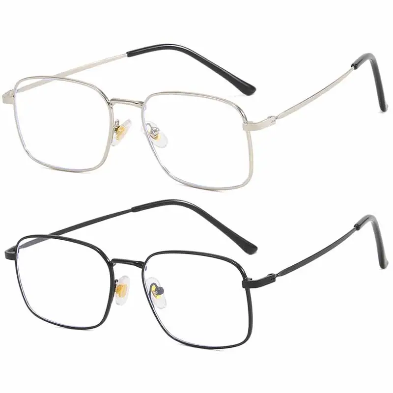 2024 New Square Optical Frames Women Metal Photochromic Eye Glasses Anti Blue Light Glasses Blocking Eyewear
