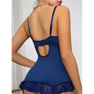 Pyjamas sexy et originaux, combinaison en dentelle transparente séduisante, string - Product Image 4