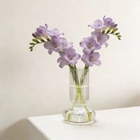 Vase en verre ciselé transparent et gris, style minimaliste nordique, pour arrangement floral hydroponique, décoration de bureau à domicile