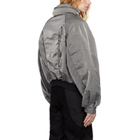 OEM anpassbare dünne Taslan Nylon Bomber Wind breaker Jacke mit unsichtbarer Kapuze und Stehkragen 100% Nylon Material