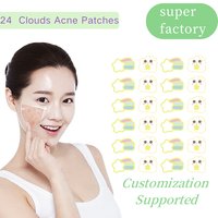 Patchs anti-acné invisibles personnalisés en gros, 24 pièces, en stock, livraison rapide, ingrédients sur mesure, OEM