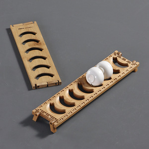 Support de rangement pour tasses à thé en bambou, étagère de séchage pour service à thé Kung Fu, type rectangulaire sur pied, origine Anji - Product Image 4