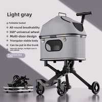 Poussette pliable légère et durable à 4 roues réglables pour chiens et chats, utilisation extérieure, charge maximale, vente en gros transfrontalière