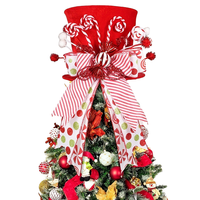 Adorno Plegable para la Punta del Árbol de Navidad DAMAI, Sombrero de Caramelo, Piernas de Bruja de Peluche, Decoración Navideña para Fiestas y Hogar