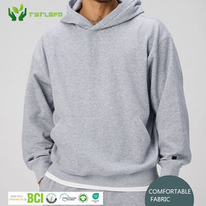 เสื้อฮู้ดดี้ผู้ชายสำหรับฤดูหนาว ผ้าคอตตอนออร์แกนิคผสม น้ำหนักมาก มาตรฐาน Oeko-Tex Standard 100 เสื้อสวมหัวแบบสบายๆ เป็นมิตรกับสิ่งแวดล้อม สไตล์สตรีทแวร์ - Product Image 1