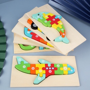 2023 populaire éducatif bricolage jouet drôle dessin animé Animal voiture en bois 3D Puzzle pour enfants Montessori inspiré Puzzle drôle jouet - Product Image 3