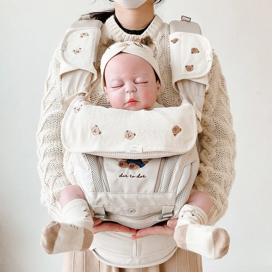 3 unids/set corea del bebé babero chupando con el pecho morder Toalla de algodón hombro cintura heces accesorios toalla bebé Saliva toalla