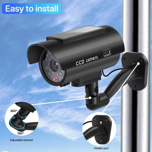 Ngoài trời không thấm nước năng lượng mặt trời-Powered LED ánh sáng CCTV <span class=keywords><strong>Dummy</strong></span> <span class=keywords><strong>camera</strong></span> an ninh CMOS cảm biến thực tế Bullet mô phỏng với màn hình - Product Image 2