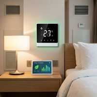 Termostato Digital Programable WIFI AC8300F para Fan Coil de 2/4 Tubos, Diseño Cuadrado Moderno, 220V, PC+ABS Ignífugo, Ahorro de Energía