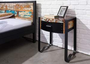 Modern Wood <b>Nightstand</b> with 2 Drawers Handmade Bedroom Storage Cabinet - Product Image 5