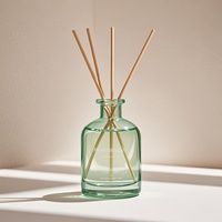 Ensemble diffuseur de parfum en verre à double paroi de luxe avec bâtonnets en rotin pour la vente en gros aux hôtels et aux particuliers