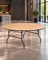 Tables rondes pliantes professionnelles en contreplaqué pour banquets, vente en gros, location pour mariages, événements, restauration, hôtellerie, fabricant