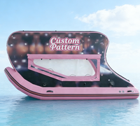 Bateau-maison gonflable personnalisable avec moteur électrique, installations de divertissement aquatique, yacht gonflable de loisirs, flotteurs de lac