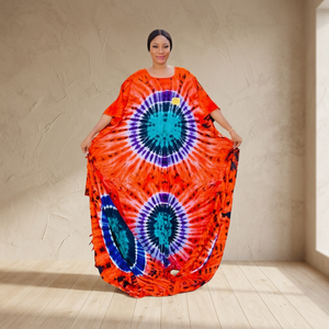 Diseñador de alta calidad para mujer, asimétrico, hasta el suelo, Kaftan Tie Dye, decoración de encaje de algodón, Top de gasa lavable gratis - Product Image 3