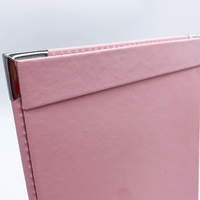 Prix d'usine – Couvertures de menu en cuir rose gaufré pour restaurant, menu simple page en cuir