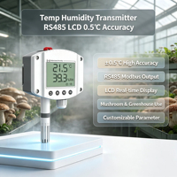 Transmisor de Temperatura y Humedad RS485 LCD con Precisión de 0.5°C para Cuarto de Cultivo de Hongos, Cultivo de Tejidos Vegetales, Invernadero, Personalizable