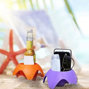 Support de tasse de plage pliable et léger, plateau de rangement portable pour boissons, idéal pour pique-nique en extérieur, piscine, camping, voyage - Product Image 3
