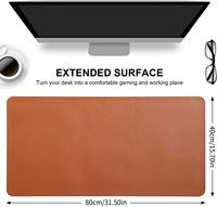 Tapis de bureau antidérapant pour joueur Tapis de souris en cuir PU Tapis de souris de grande taille Tapis de bureau étanche pour ordinateur portable pour la maison et le bureau