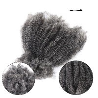 100g mélangé gris Afro crépus bouclés en vrac cheveux humains vague naturelle et italien Curl extensions de cheveux vierges crus pour tresses sans trame