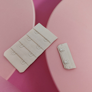 Cinta de tela de nailon suave color piel al por mayor con ganchos y ojales para sujetadores y cierres de barra - Product Image 2