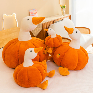 Ensemble de jouets en peluche d'oie mignon en forme de citrouille-Adorables poupées en peluche d'oie <span class=keywords><strong>avec</strong></span> des corps de citrouille jouets en peluche - Product Image 4
