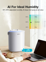 Humidificateur à brume chaude 4,2 L à remplissage par le haut avec veilleuse LED et technologie de brume pure pour la maison, le bureau et la chambre