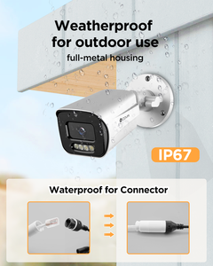 Caméra IP de sécurité PoE 8MP 4K 4COVR OEM en gros pour installation de projets CCTV extérieurs avec détection faciale IA et audio bidirectionnel couleur intégrale - Product Image 4