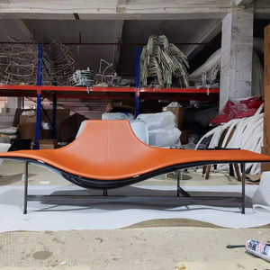 كرسي صالة من الجلد 1 عصري ، أريكة منزلية عالية الجودة للفنادق المصنوعة من الألياف الزجاجية - Product Image 5