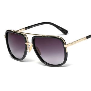 Lunettes de soleil pour hommes tendance vintage 2019, monture en métal, lunettes de soleil miroir, lunettes de soleil carrées surdimensionnées - Product Image 4