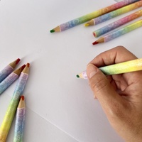 Crayons de couleur triangulaires géants personnalisés en bois, 12 couleurs, 7 pouces, mine de 4,0 mm, revêtement filmé, lot de 12 pièces, achat en gros pour ISO