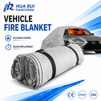 Couverture anti-feu pour voiture électrique en silicone, résistante aux hautes températures, pour le contrôle des incendies de batteries, la sécurité au stationnement et la sécurité en cas de sauvetage