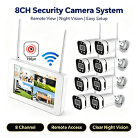 Système de surveillance de sécurité extérieure TSEye 8CH 5MP avec moniteur, vision nocturne couleur, étanche IP66, kit NVR WiFi