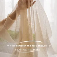 Rideau en tulle de haute qualité, prêt à poser, moderne, isolant, toutes saisons, décoration intérieure, polyester