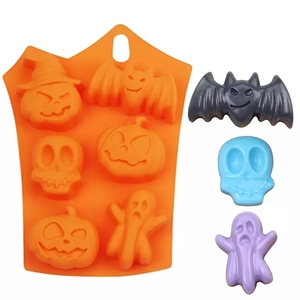 Moldes <span class=keywords><strong>de</strong></span> Silicona para Halloween, Antiadherentes y Ecológicos, para Hornear Pasteles, Dulces y Muffins, Color Personalizado, <span class=keywords><strong>en</strong></span> Bolsa OPP - Product Image 1