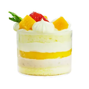 Cangkir Kue Plastik Bentuk Bulat Cangkir Makanan Penutup Mini Sekali Pakai untuk Puding