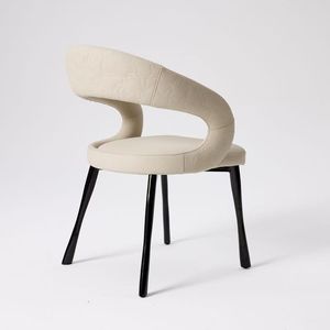 Sedia d'Accento Contemporanea Minimalista, Seduta Ergonomica Confortevole in PU con Gambe Eleganti per Sala da Pranzo Domestica - Product Image 2