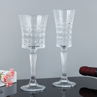 Ensemble de verres à vin et à champagne en cristal transparent vintage à motif diamant, gobelets à vin rouge gravés, verres à eau pour la décoration de mariage