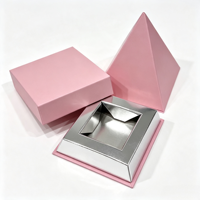 Boîte cadeau rigide pyramidale unique, emballage de parfum de luxe mat, doublure intérieure argentée, forme spéciale, boîte cadeau cosmétique parfumée