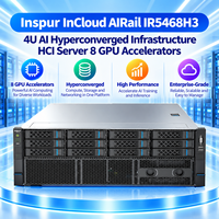 Inspur InCloud AIRail IR5468H3 4U AI Hyperconverged Infrastructure HCI Server 8 Akselerator GPU untuk Inferensi LLM