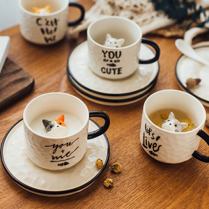 Caneca de Cerâmica com Garras de Gato para Chá da Tarde e Café com Pratos, Caneca de Cerâmica para Casais e Crianças Beberem Leite - Product Image 2