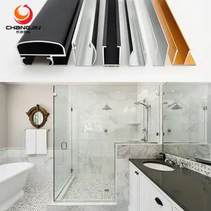 Profil Ekstrusi Aluminium untuk Kamar Mandi Shower Enclosure Glass H Channel Aluminium U Channel