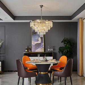 Zeal Chiếu Sáng Treo K9 <span class=keywords><strong>Crysta</strong></span> Đèn Phòng Khách Hiện Đại Sang Trọng Vàng Đen Đèn Chùm Với Pha Lê - Product Image 5