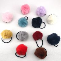 Ikat Rambut Pom Pom Bulu Imitasi 6cm, Bola Rambut Mengembang, Karet Elastis, Penjepit Kuncir Kuda, Tali Rambut Berbulu Warna-warni, Aksesoris Rambut