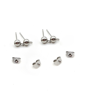 Postes y traseros de acero inoxidable chapado en oro hipoalergénico, accesorios para pendientes, suministros para fabricación de joyas - Product Image 4