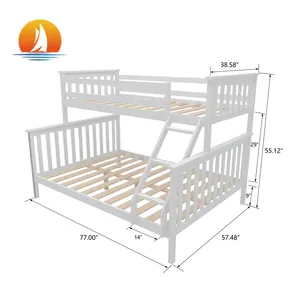 Mobili per bambini di vendita caldi letto a castello in legno di pino massello per letto per bambini blu per ragazzo