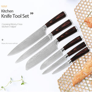 Xingye-Juego <span class=keywords><strong>de</strong></span> cuchillos <span class=keywords><strong>de</strong></span> cocina <span class=keywords><strong>de</strong></span> alta calidad, juego <span class=keywords><strong>de</strong></span> cuchillos <span class=keywords><strong>de</strong></span> <span class=keywords><strong>Chef</strong></span> clásico afilado 7cr17 con patrón <span class=keywords><strong>de</strong></span> Damasco <span class=keywords><strong>de</strong></span> acero inoxidable, 6 uds. - Product Image 3