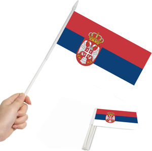 Serbia mano pequeña bandera 5x8 pulgadas Mini decoración Banner Serbio mano bandera serbia Decoración - Product Image 6