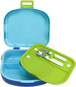 <b>Lunch</b> Box Flip Over Bento Box Portable Plastic Four Grid <b>Lunch</b> Box for Students and Children - Product Image 1